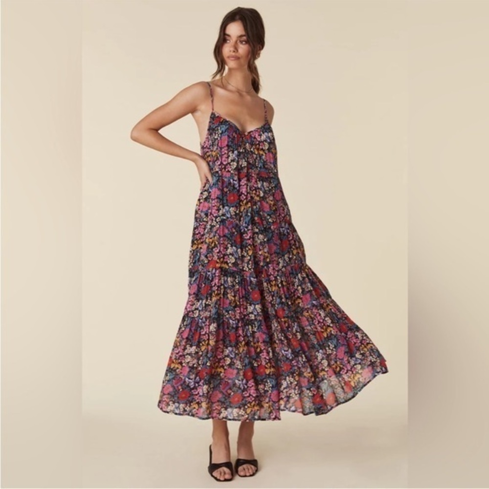 Spell Last Drinks Strappy Dress in Evening Floral